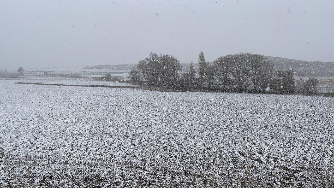Kayseri'nin Pınarbaşı ilçesinde kar etkili oluyor