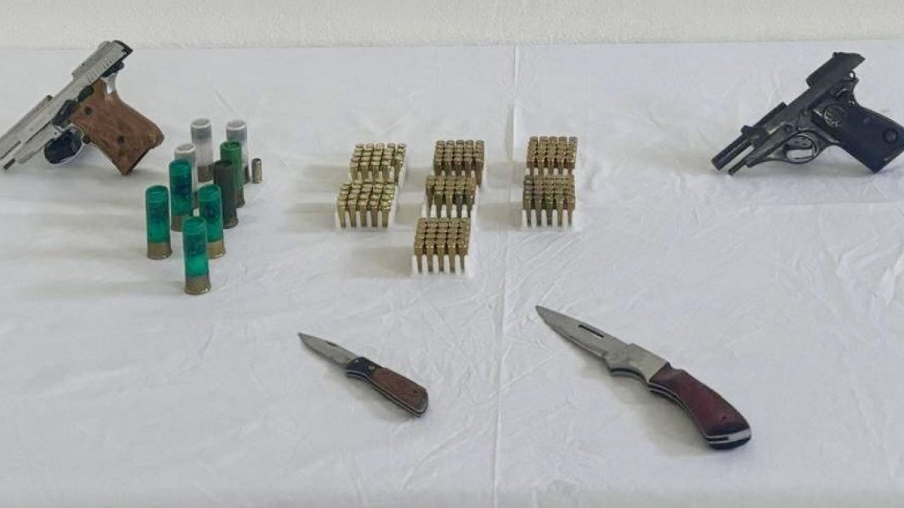 Kırşehir'de 2 ruhsatsız tabanca, 3 şarjör ve 167 fişek ele geçirildi