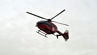 Beypazarı'nda hava ambulansı beyin kanaması geçiren hasta için havalandı
