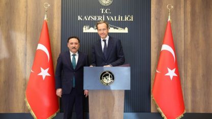 Belçika'nın Ankara Büyükelçisi Van de Velde, Kayseri Valisi Çiçek'i ziyaret etti