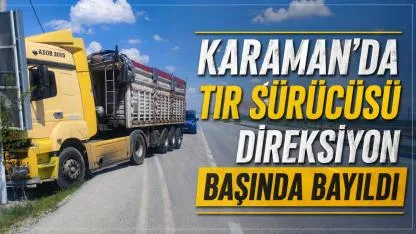 Karaman'da tır sürücüsü direksiyon başında bayıldı
