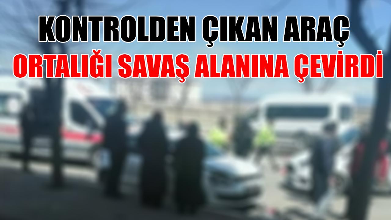 Kontrolden çıkan araç ortalığı savaş alanına çevirdi