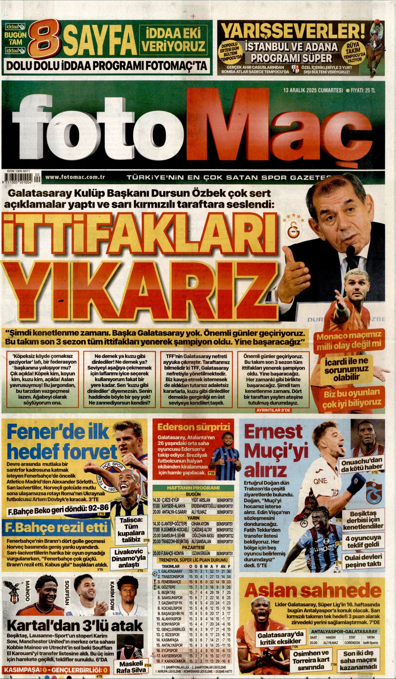 FOTOMAÇ Gazete Manşeti