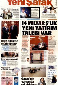 YENİ ŞAFAK Gazete Manşeti